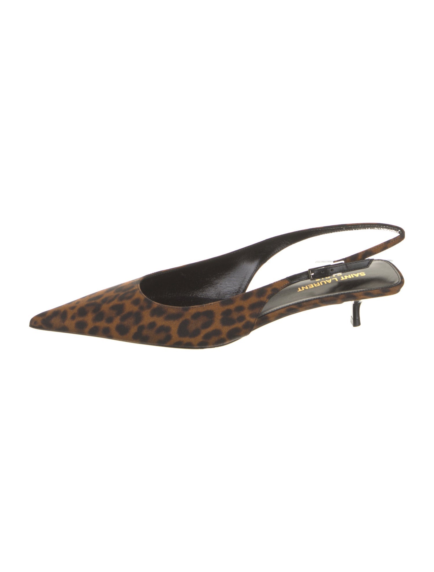 Saint Laurent Canvas Animal Print Slingback Pumps