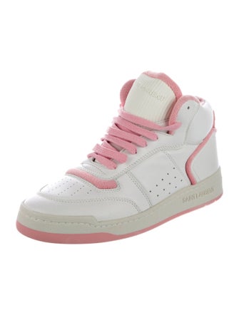 Saint Laurent Leather Lasercut Accents Sneakers