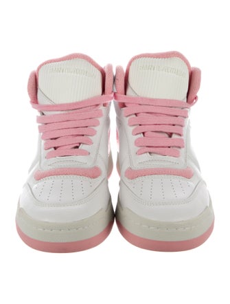 Saint Laurent Leather Lasercut Accents Sneakers