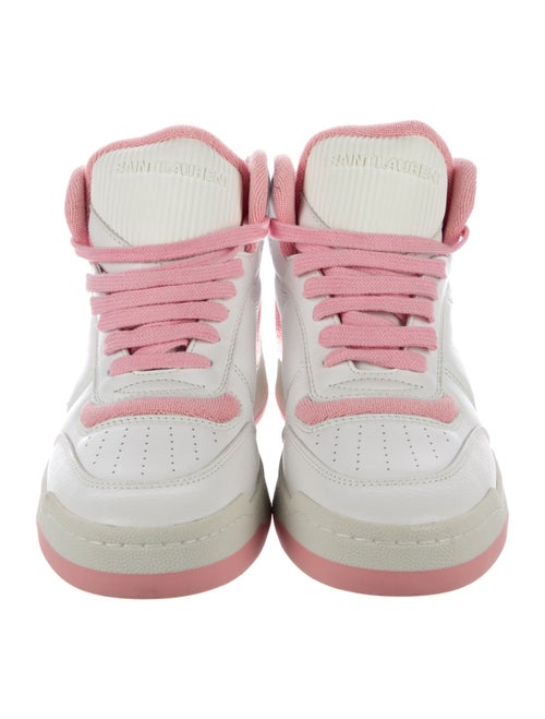 Saint Laurent Leather Lasercut Accents Sneakers