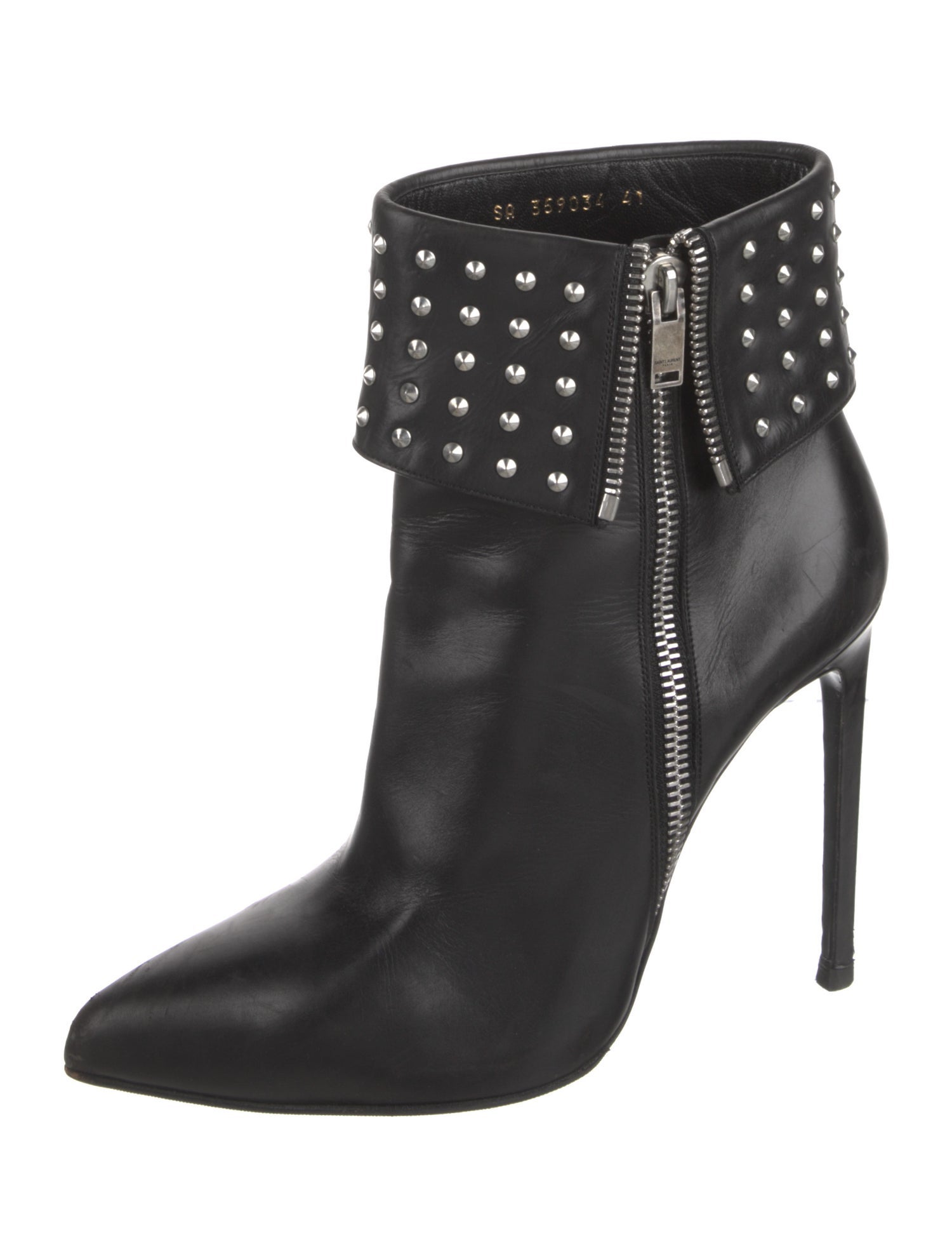 Saint Laurent Spike Accents Leather Boots