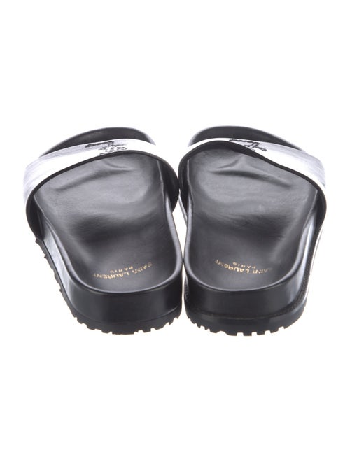 Saint Laurent Leather Embroidered Accent Slides