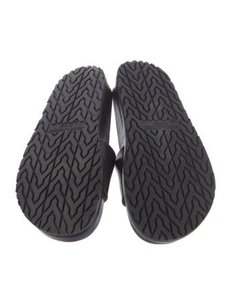 Saint Laurent Leather Embroidered Accent Slides