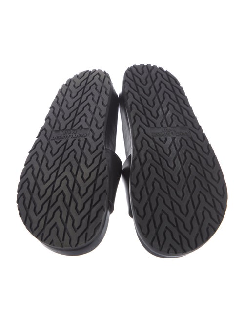 Saint Laurent Leather Embroidered Accent Slides
