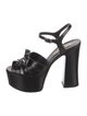 Saint Laurent Leather Bow Accents Sandals