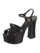 Saint Laurent Leather Bow Accents Sandals