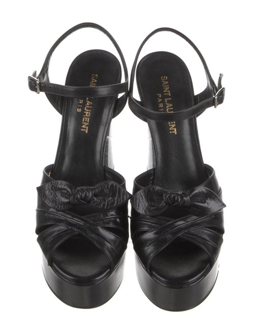 Saint Laurent Leather Bow Accents Sandals