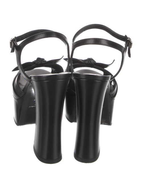 Saint Laurent Leather Bow Accents Sandals