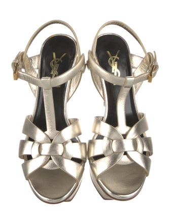 Saint Laurent Leather T-Strap Sandals