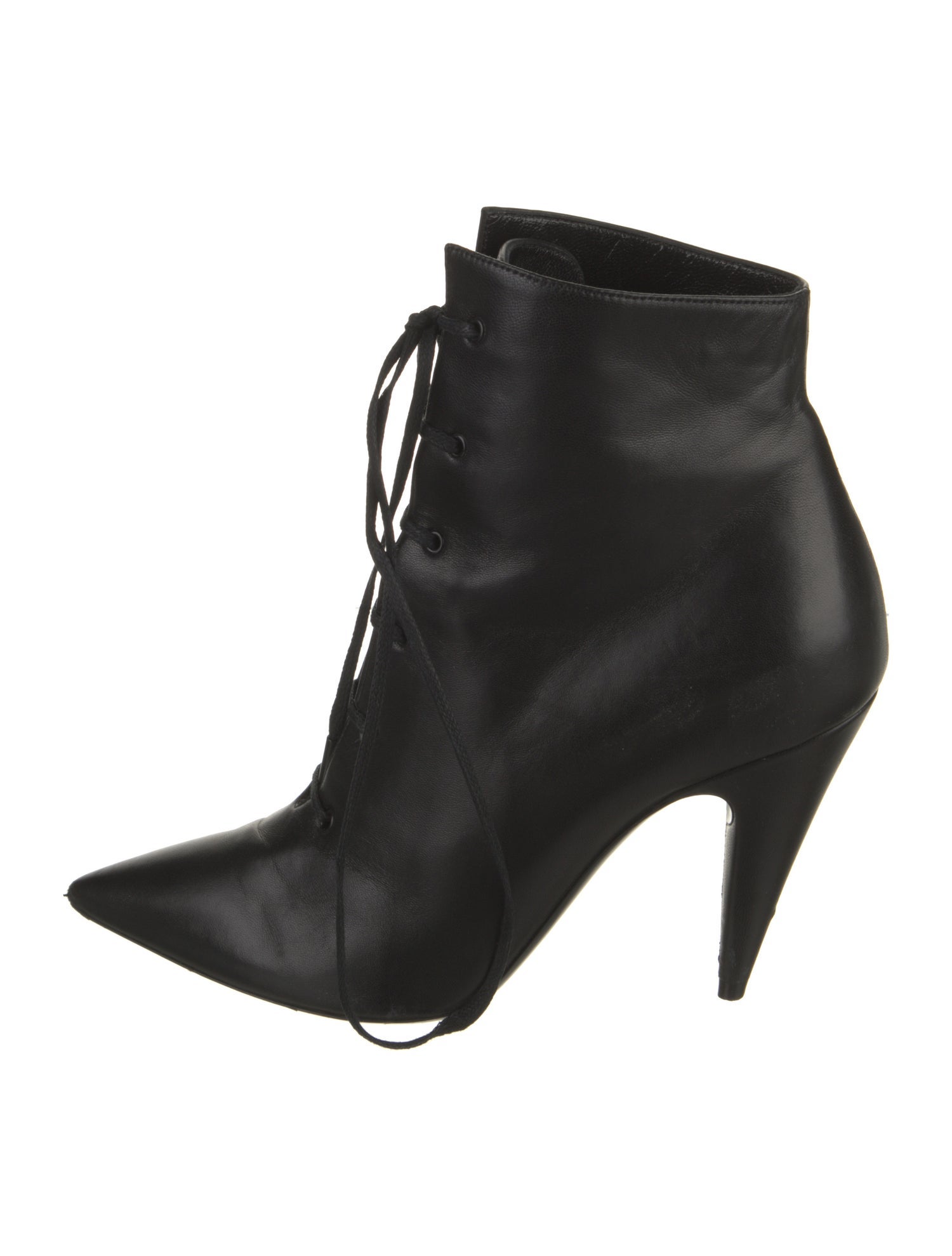 Saint Laurent Leather Lace-Up Boots