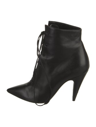 Saint Laurent Leather Lace-Up Boots