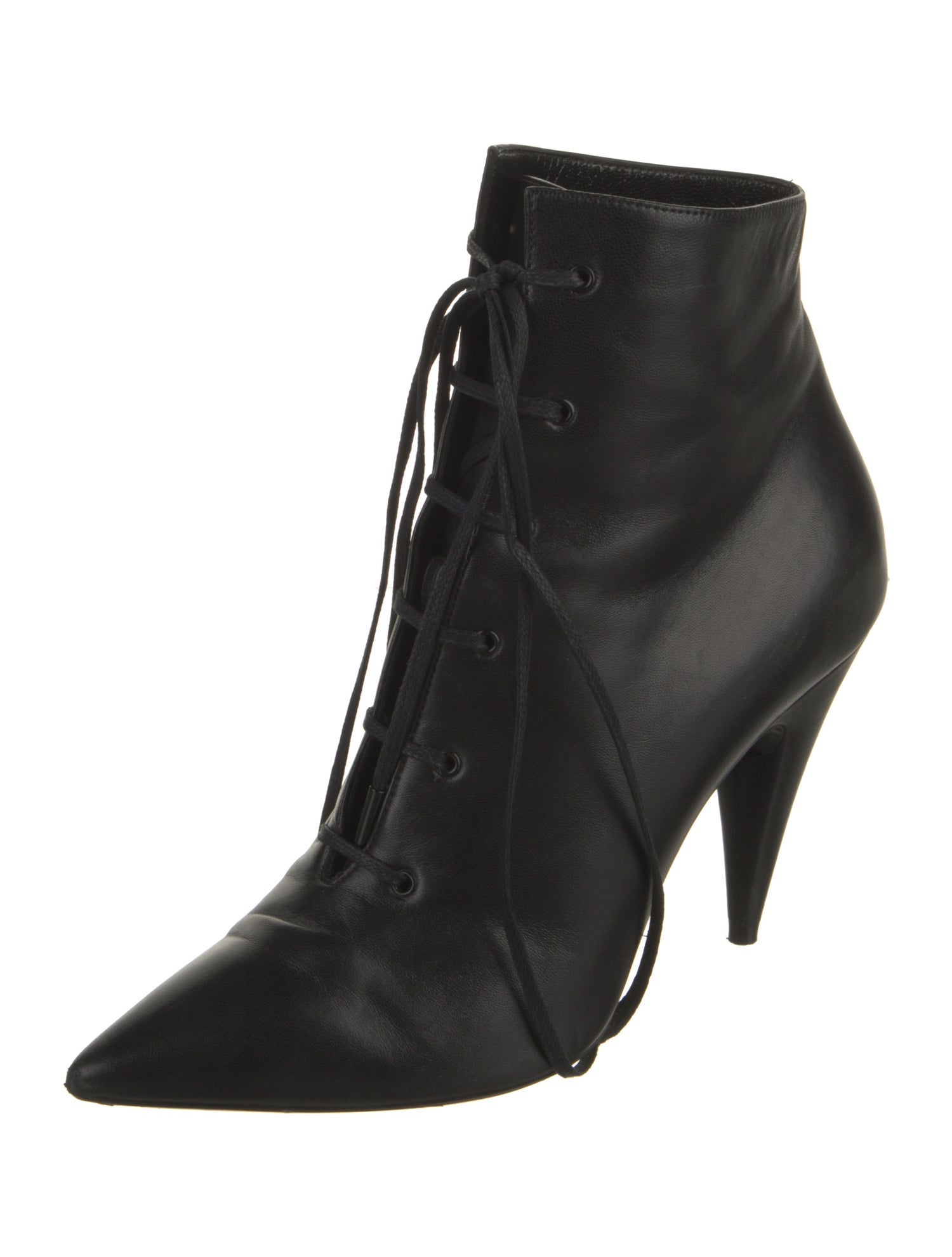 Saint Laurent Leather Lace-Up Boots