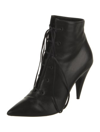 Saint Laurent Leather Lace-Up Boots