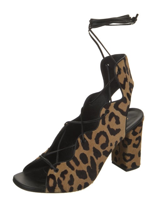 Saint Laurent Ponyhair Animal Print Gladiator Sandals