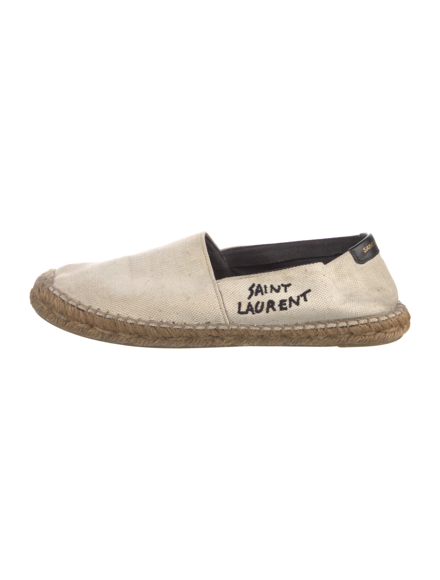 Saint Laurent Canvas Embroidered Accent Espadrilles