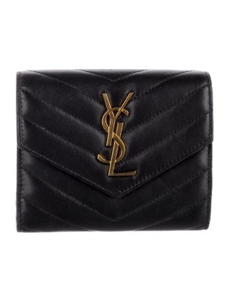 Saint Laurent 2024 Quilted Pattern Compact Wallet