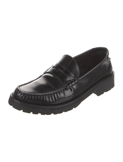 Saint Laurent Leather Ruffle Embellishment Loafers
