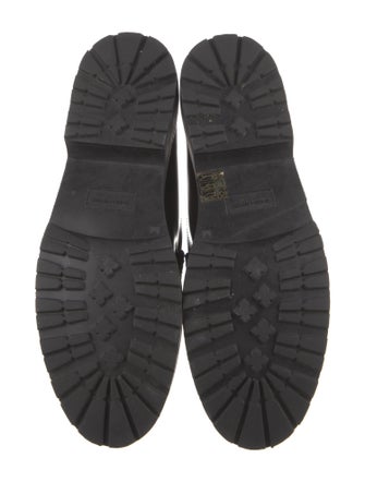 Saint Laurent Leather Ruffle Embellishment Loafers