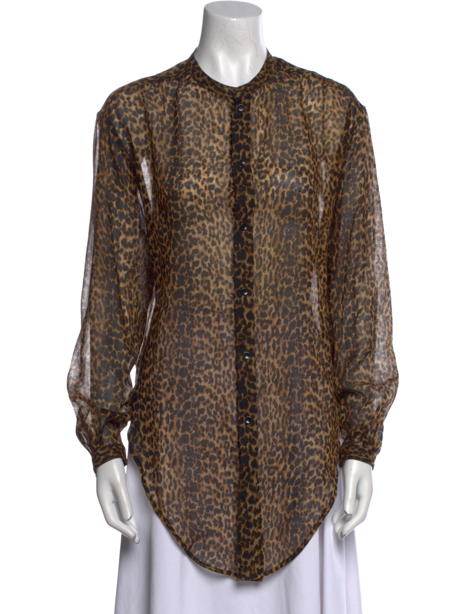 Saint Laurent Virgin Wool Animal Print Tunic