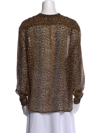 Saint Laurent Virgin Wool Animal Print Tunic