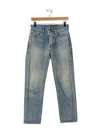 Saint Laurent Mid-Rise Straight Leg Jeans