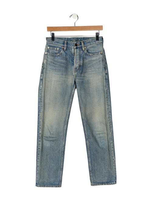Saint Laurent Mid-Rise Straight Leg Jeans