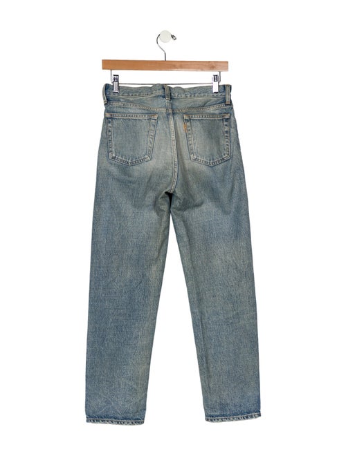 Saint Laurent Mid-Rise Straight Leg Jeans