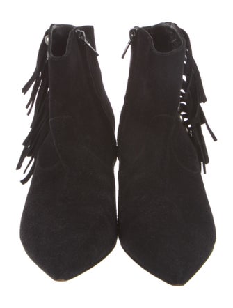 Saint Laurent Suede Studded Accents Boots