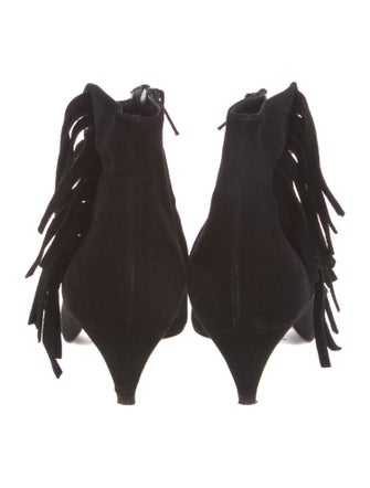Saint Laurent Suede Studded Accents Boots