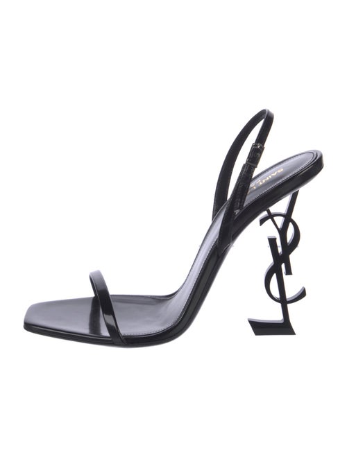 Saint Laurent Patent Leather Slingback Sandals