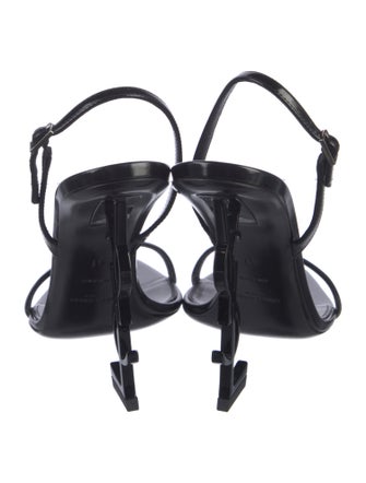 Saint Laurent Patent Leather Slingback Sandals
