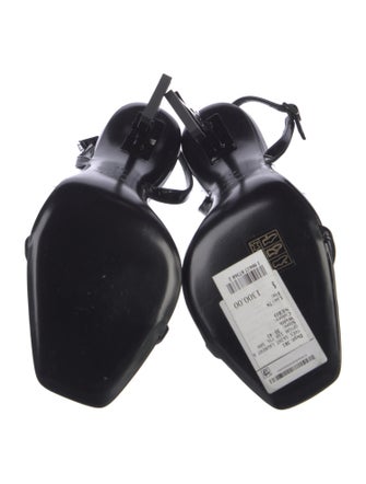 Saint Laurent Patent Leather Slingback Sandals