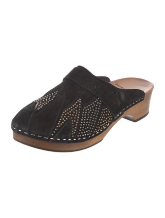 Saint Laurent Suede Studded Accents Mules