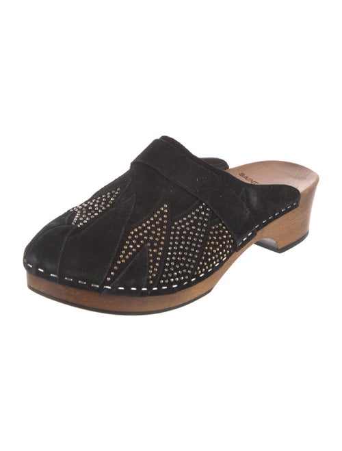 Saint Laurent Suede Studded Accents Mules