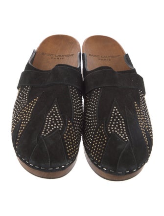 Saint Laurent Suede Studded Accents Mules