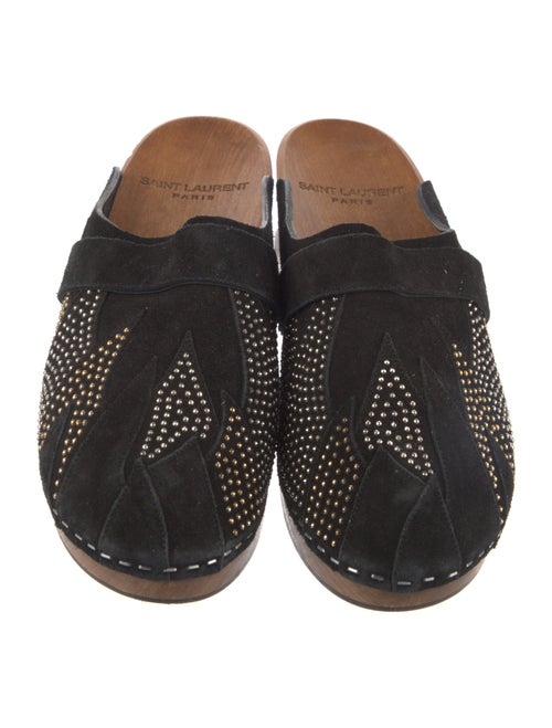 Saint Laurent Suede Studded Accents Mules