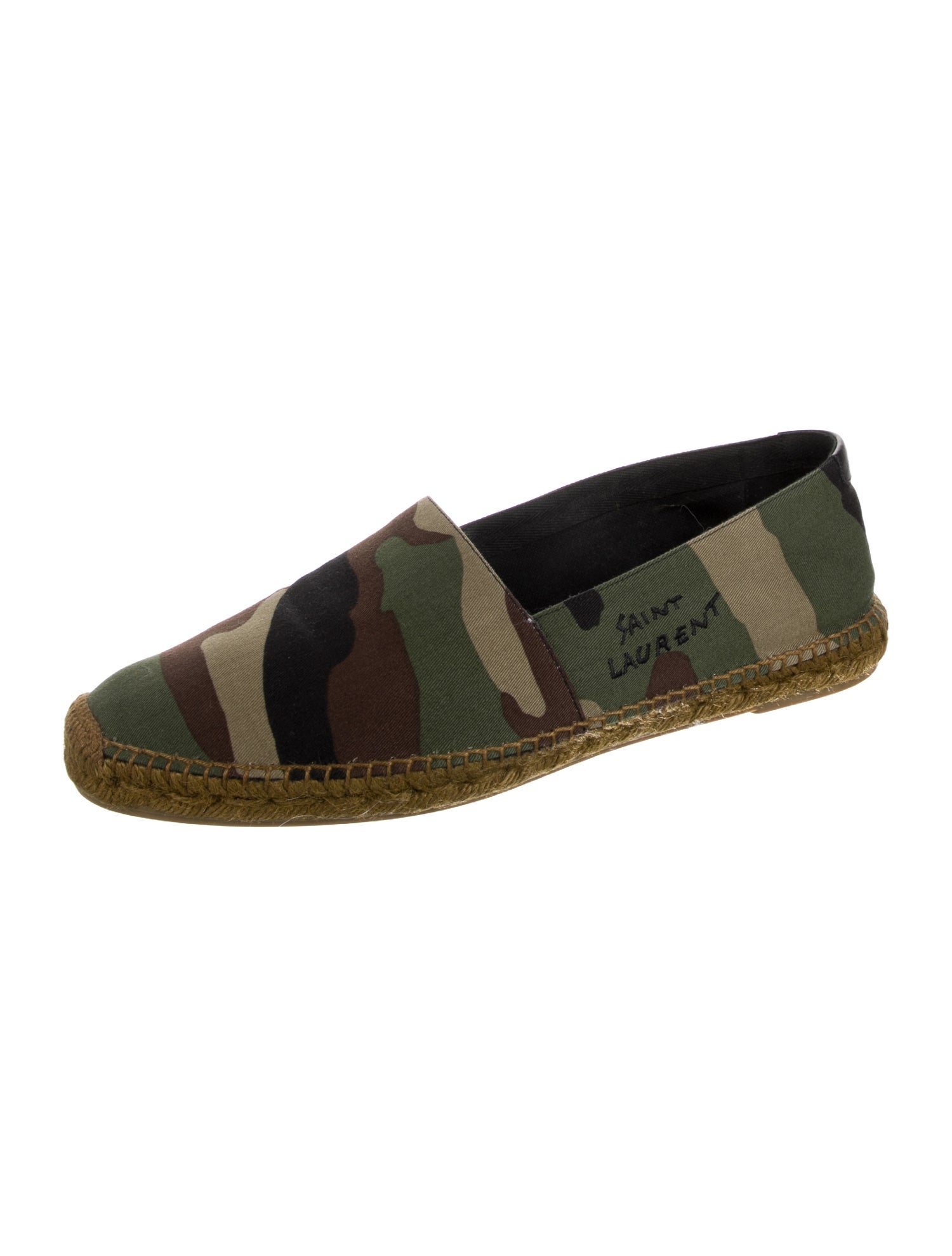 Saint Laurent Canvas Camouflage Print Espadrilles
