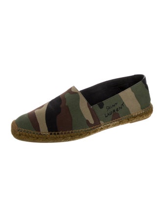 Saint Laurent Canvas Camouflage Print Espadrilles