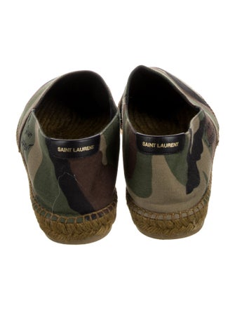 Saint Laurent Canvas Camouflage Print Espadrilles