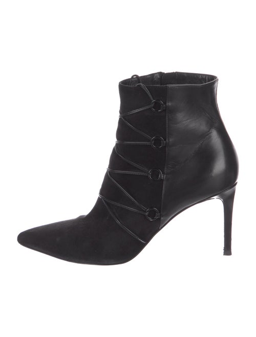 Saint Laurent Suede Leather Trim Embellishment Boots