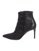 Saint Laurent Suede Leather Trim Embellishment Boots