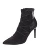 Saint Laurent Suede Leather Trim Embellishment Boots