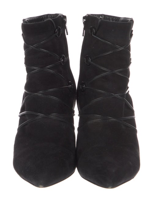 Saint Laurent Suede Leather Trim Embellishment Boots