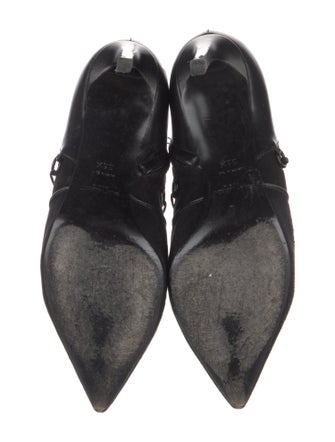 Saint Laurent Suede Leather Trim Embellishment Boots