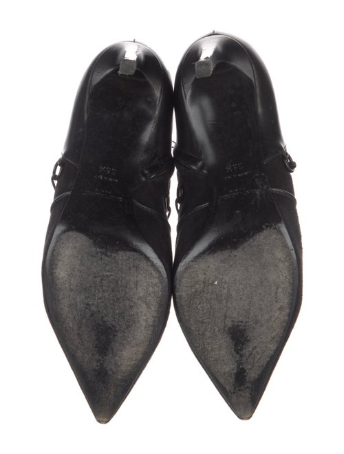 Saint Laurent Suede Leather Trim Embellishment Boots