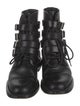 Saint Laurent Leather Studded Accents Combat Boots