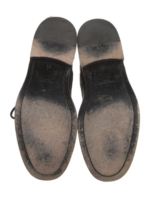 Saint Laurent Leather Studded Accents Combat Boots