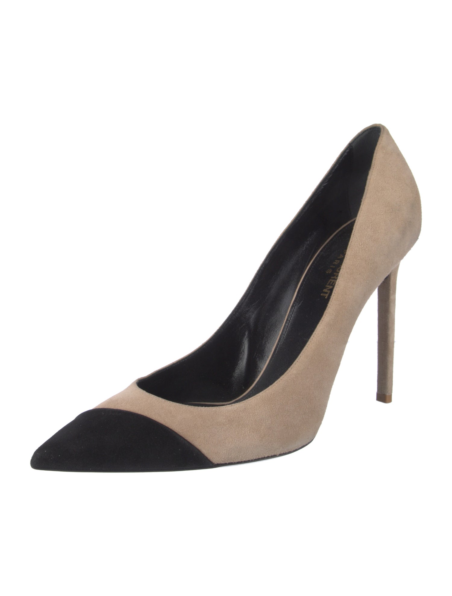 Saint Laurent Suede Colorblock Pattern Pumps