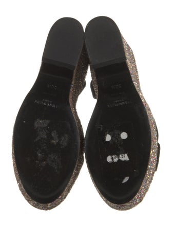Saint Laurent Suede Glitter Accents Slingback Sandals