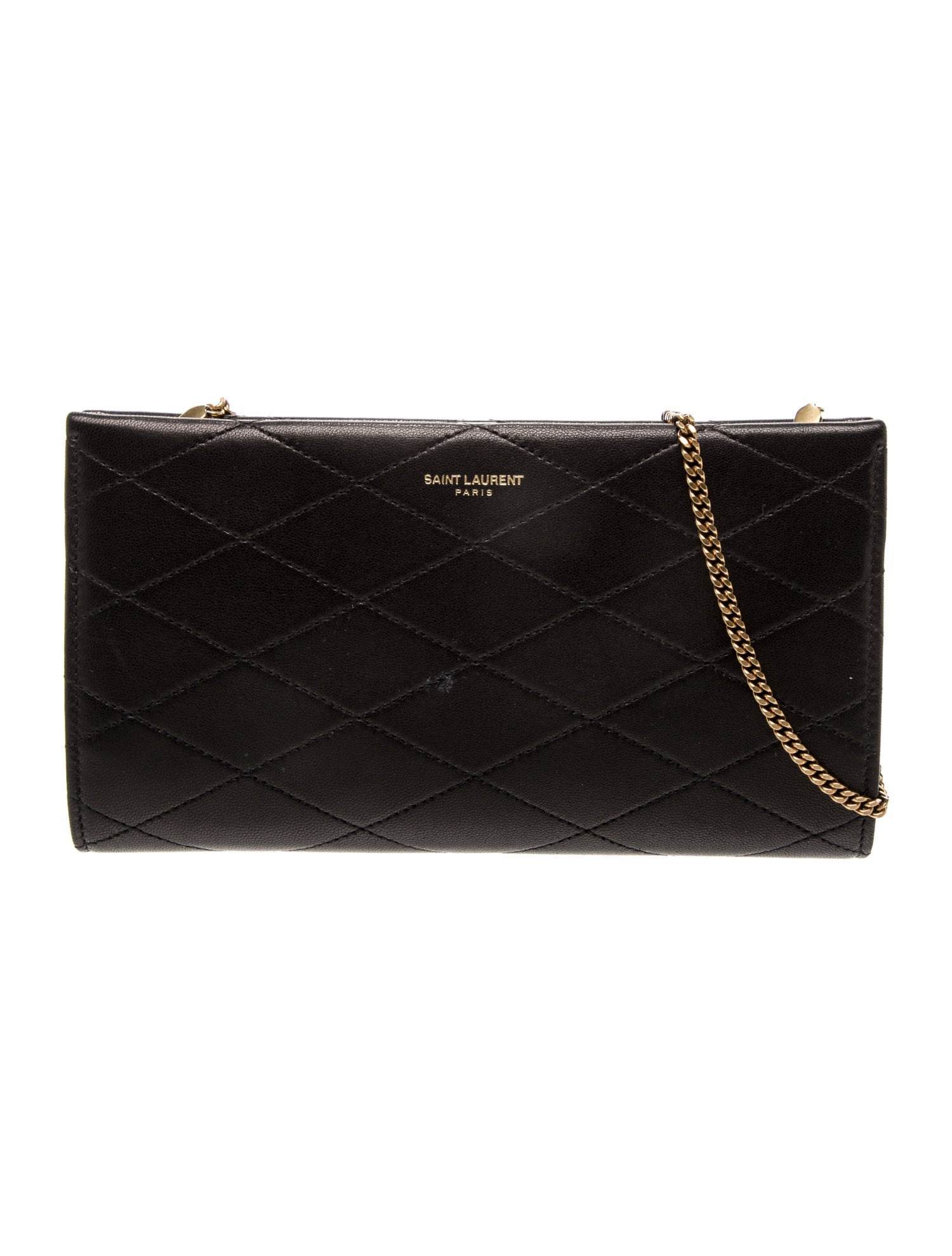 Saint Laurent Leather Wallet on Chain